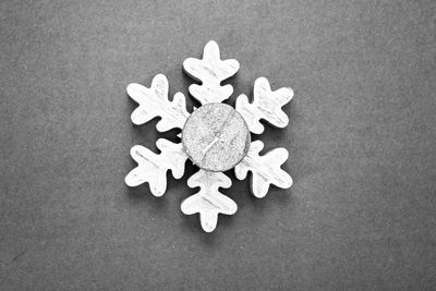 High angle view of heart shapes on table
