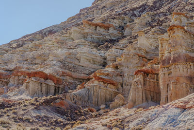 Low angle view of rock formations