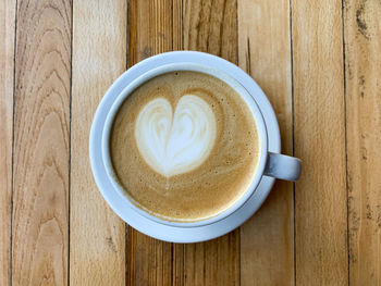 Directly above shot of coffee on table