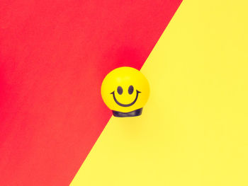 Close-up view of yellow ball