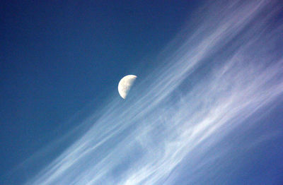 Low angle view of moon in sky