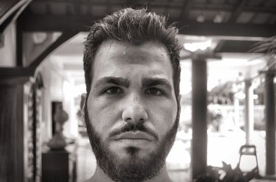 Close-up portrait of young man