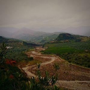 Scenic view of mountains against sky