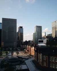 View of skyscrapers in city