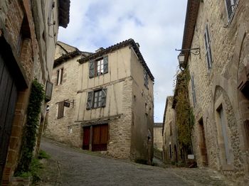 Low angle view of narrow streets in medieval village