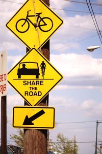 Low angle view of road sign