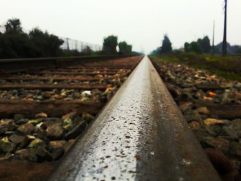 Surface level of railroad tracks