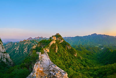 High angle view of great wall of china