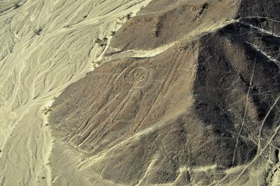 Full frame shot of desert land in nazca