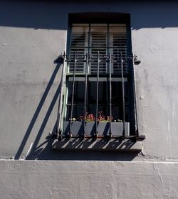 Low angle view of window on building