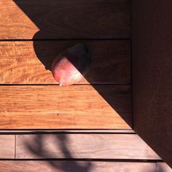 Close-up of table on hardwood floor