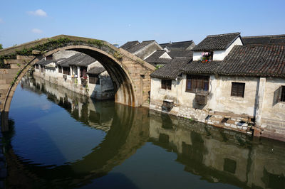 Reflection of buildings in water