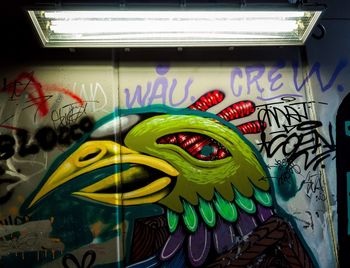 Close-up of graffiti on wall