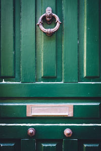 Full frame shot of green door