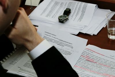 Close-up of book in pen