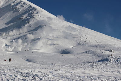 Snow covered mountain against sky