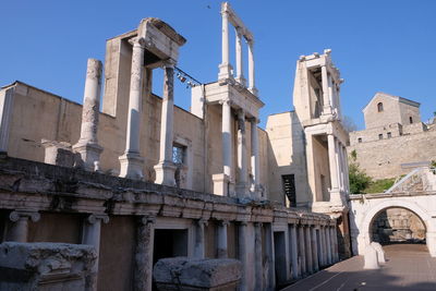 Low angle view of historic building against sky