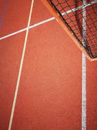 High angle view of net on sports court