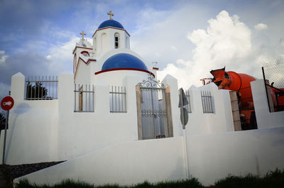 Low angle view of traditional building against sky