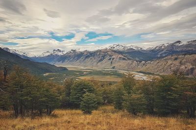 Scenic view of mountains against sky