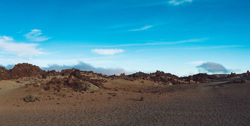 Scenic view of desert against sky