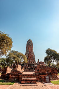 Old temple against clear sky
