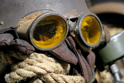 Close-up of industrial safety protective equipment