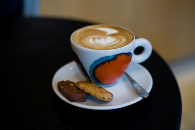 Coffee cup on table