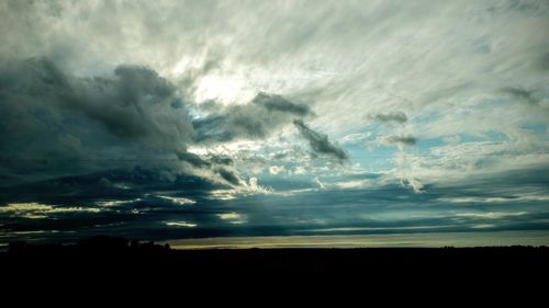 Silhouette landscape at sunset