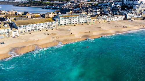 High angle view of beach