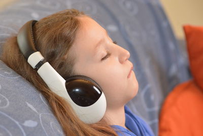 Close-up portrait of boy sleeping