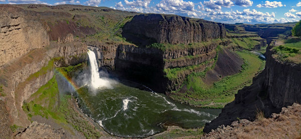 Scenic view of waterfall