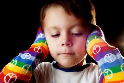 Close-up portrait of cute boy