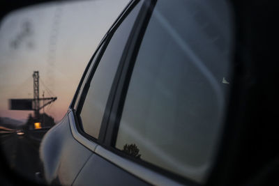 Reflection of car on window