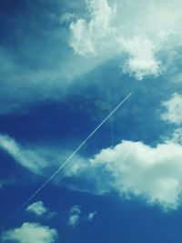 Low angle view of vapor trail in sky