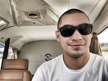 Young man wearing sunglasses