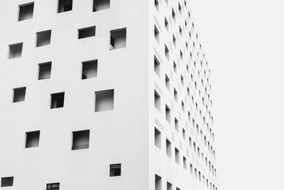 Low angle view of modern building against clear sky