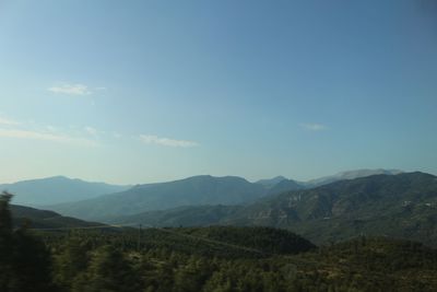 Scenic view of mountains against sky