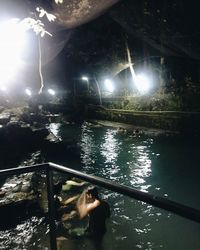 Reflection of people in water