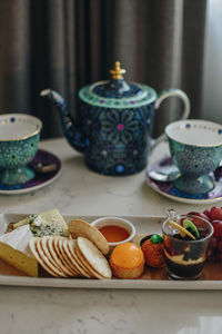 Close-up of breakfast on table