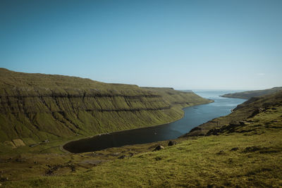 Scenic view of landscape against clear sky