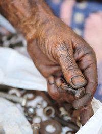 Close-up of man working