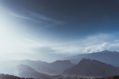 Scenic view of mountains against sky