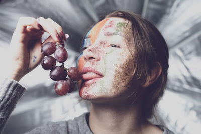 Close-up portrait of teenage girl