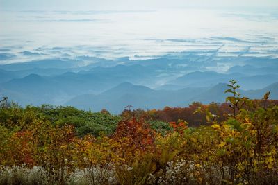 Scenic view of mountains against sky