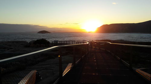 View of calm sea at sunset