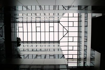 Low angle view of skylight in building