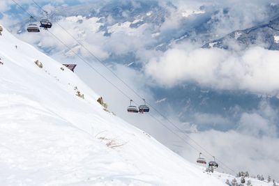 Aerial view of ski lift against sky