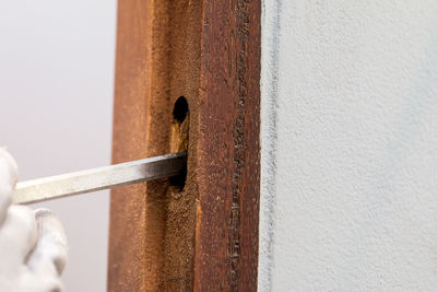 Close-up of door