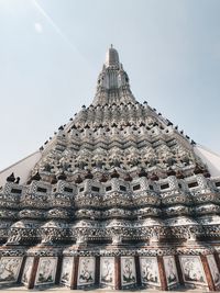 Low angle view of temple building against sky